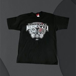 Vintage Y2K Tee Super Bowl Raiders 49ers Black White Mens Large Medium XL